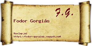 Fodor Gorgiás névjegykártya